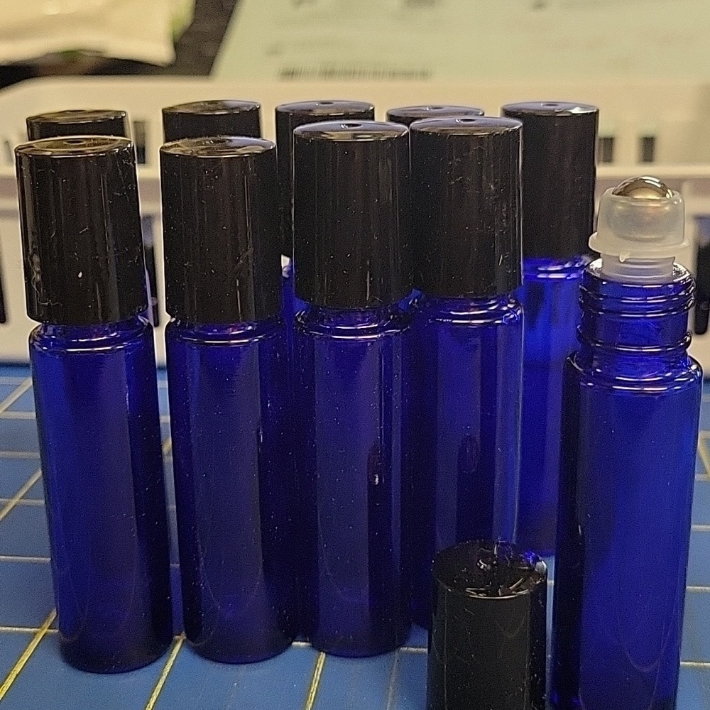Bundle of 12 Roller Bottle Essential Oil, Lip Gloss or Perfume 6.5" ml